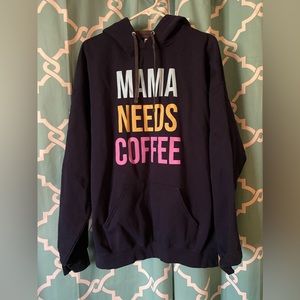 Black sweatshirt, Mama Needs Coffee, 2XL